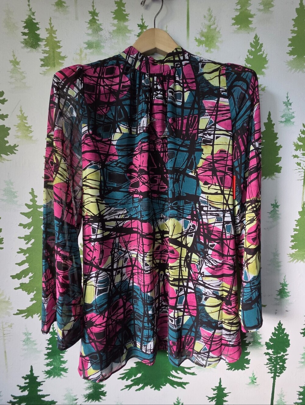 Hope & Wonder Abstract Multi-Color Long-Sleeve Dress